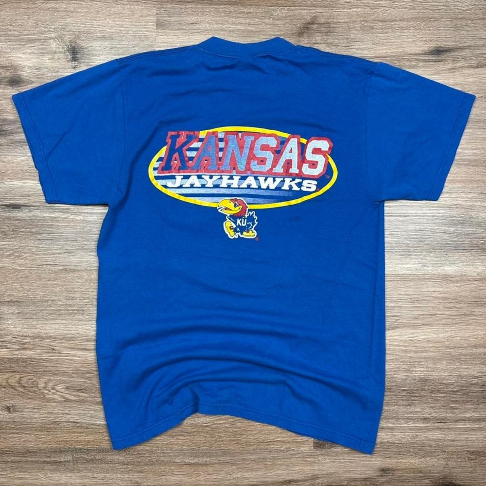 vintage 90s kansas jayhawks graphic sportswear tee